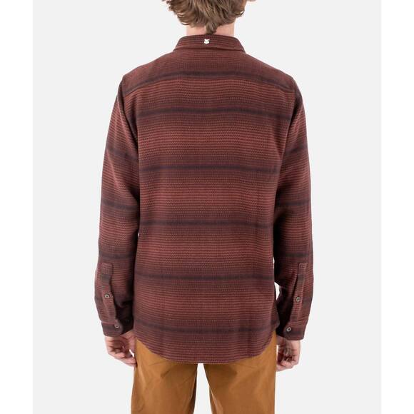 NEW JETTY horizon flannel shirt in oxblood black